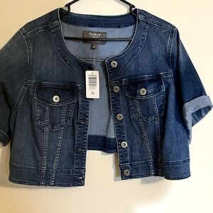 Torrid Dark Blue Cropped Denim Jacket